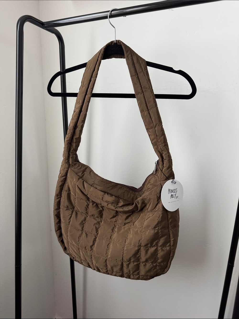 Princess Polly Quilted Shoulder Bag in Brown